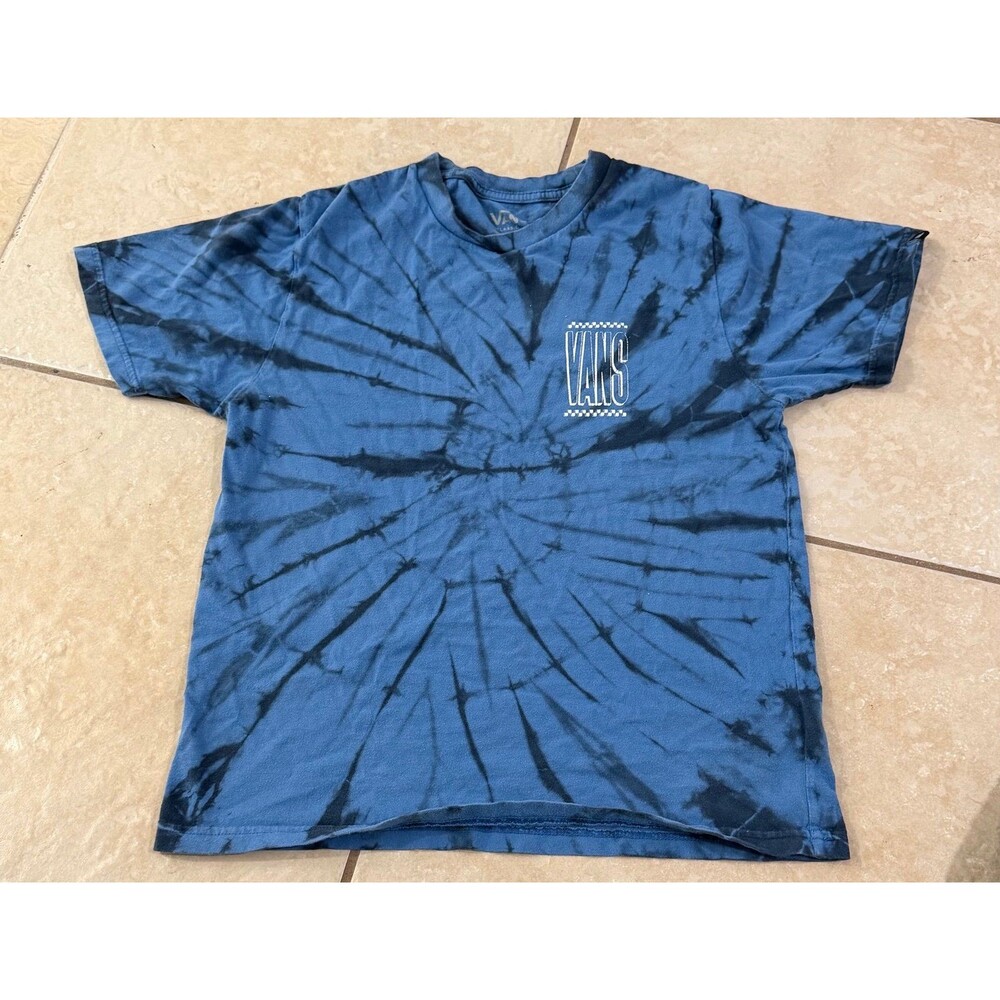 VANS Boys Classic Fit Blue Tie-Dye Short Sleeve T-Shirt